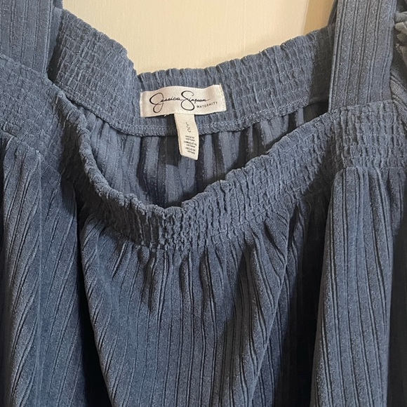 Blue long sleeve Jessica Simpson top with square neckline. Size large. - Picture 2 of 3